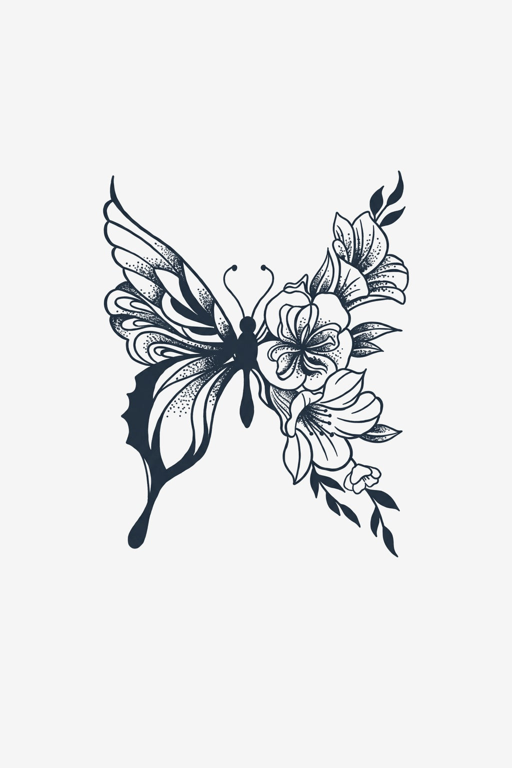 Fluture Înflorit - tatuaj temporar Inklabs